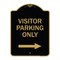 Signmission Reserved Parking Visitor Parking W/ Right Arrow, Black & Gold Alum Sign, 18" x 24", BG-1824-23020 A-DES-BG-1824-23020 - alternate 1